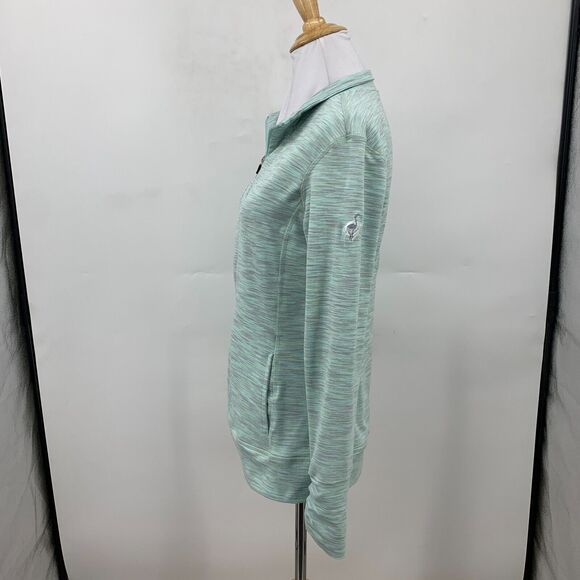 Straight Down Zip Up Jacket Womens S Small Sea Mist Pockets Collar Performance - Picture 4 of 12